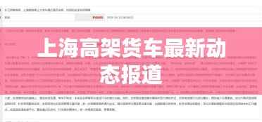 上海高架货车最新动态报道