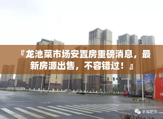 『龙池菜市场安置房重磅消息,最新房源出售,不容错过!』
