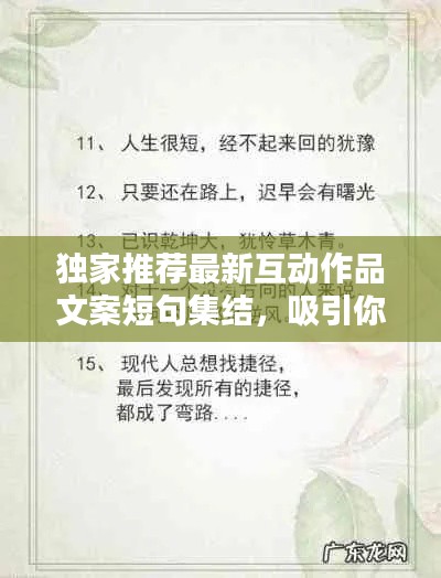 独家推荐最新互动作品文案短句集结，吸引你的眼球！