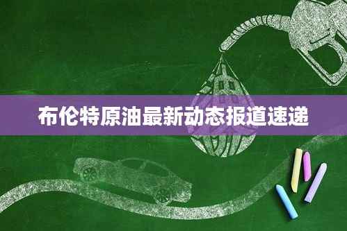 布伦特原油最新动态报道速递