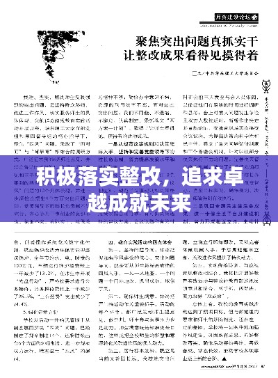 积极落实整改,追求卓越成就未来