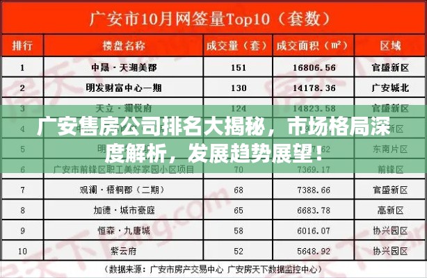 广安售房公司排名大揭秘,市场格局深度解析,发展趋势展望!