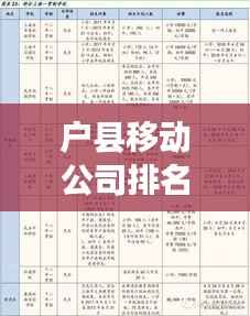 户县移动公司排名及成功因素深度解析,探讨发展之路