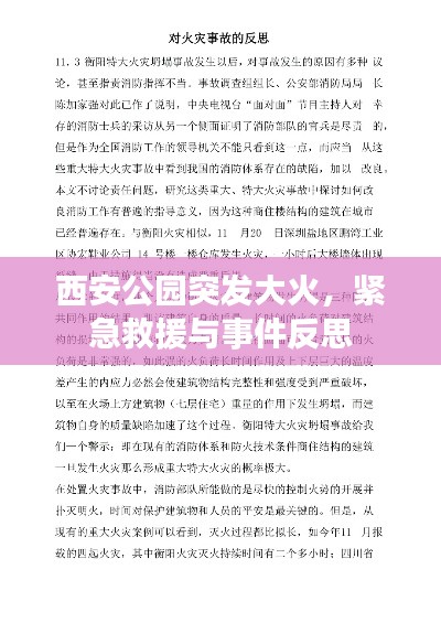 西安公园突发大火,紧急救援与事件反思