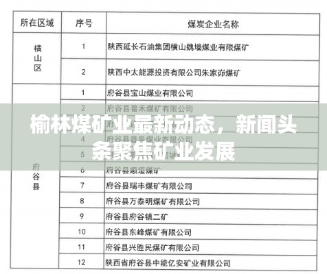 榆林煤矿业最新动态,新闻头条聚焦矿业发展