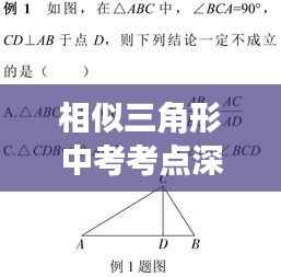 相似三角形中考考点深度解析