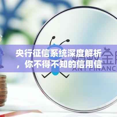 央行征信系统深度解析，你不得不知的信用信息全貌！