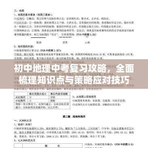 初中地理中考复习攻略,全面梳理知识点与策略应对技巧