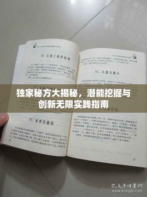 独家秘方大揭秘,潜能挖掘与创新无限实践指南