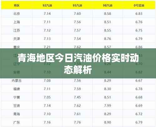青海地区今日汽油价格实时动态解析