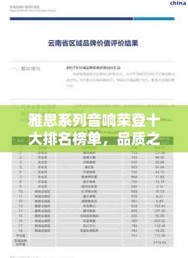 雅思系列音响荣登十大排名榜单，品质之选！