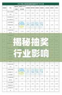 揭秘抽奖行业影响力企业榜单,权威排名不容错过!