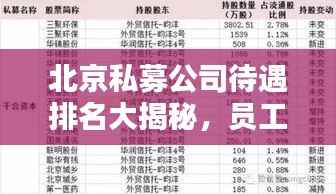 北京私募公司待遇排名大揭秘,员工待遇与福利揭秘!
