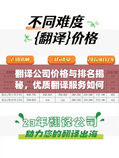 翻译公司价格与排名揭秘,优质翻译服务如何选择?