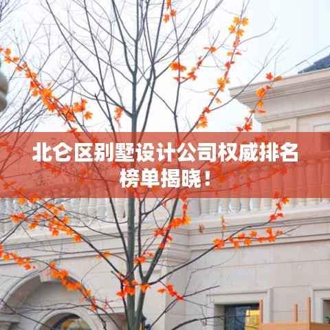 北仑区别墅设计公司权威排名榜单揭晓!