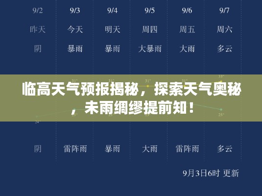 临高天气预报揭秘，探索天气奥秘，未雨绸缪提前知！