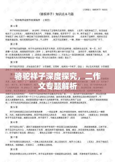 骆驼祥子深度探究，二作文专题解析