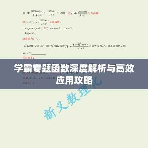 学霸专题函数深度解析与高效应用攻略