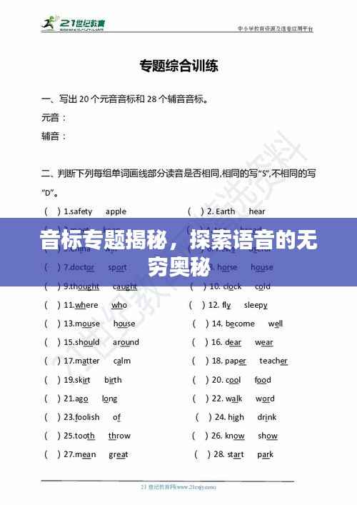 音标专题揭秘，探索语音的无穷奥秘