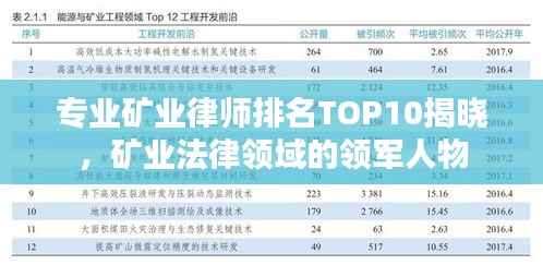 专业矿业律师排名TOP10揭晓，矿业法律领域的领军人物