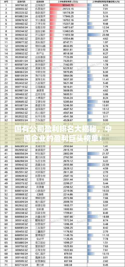 国有公司盈利排名大揭秘，中国企业的盈利巨头榜单！