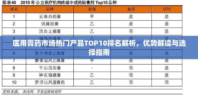 医用膏药市场热门产品TOP10排名解析,优势解读与选择指南