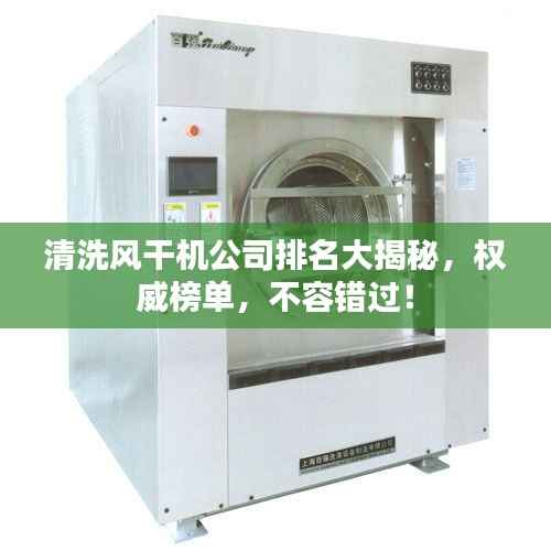 清洗风干机公司排名大揭秘，权威榜单，不容错过！