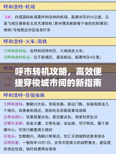 呼市转机攻略，高效便捷穿梭城市间的新指南