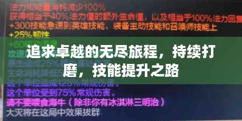 追求卓越的无尽旅程,持续打磨,技能提升之路