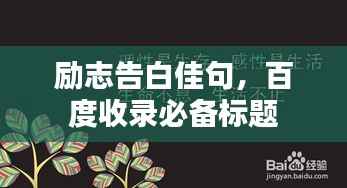 励志告白佳句，百度收录必备标题