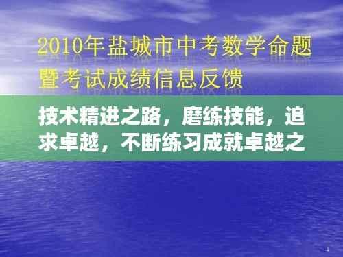 技术精进之路，磨练技能，追求卓越，不断练习成就卓越之路