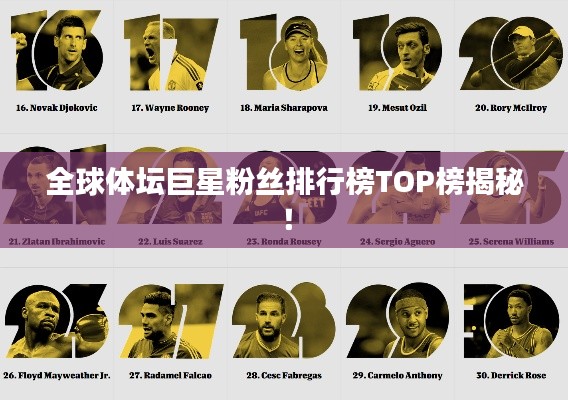 全球体坛巨星粉丝排行榜TOP榜揭秘！
